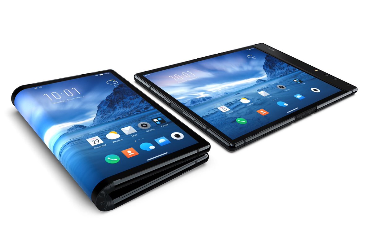  the world’s first foldable smartphone, a stylish combination of a mobile phone and tablet with a fully flexible screen