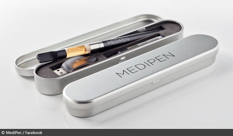 The MediPen is a portable handheld device that delivers CBD by gently heating the oil to create a vapor.